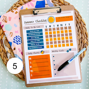 Summer Checklist for Kids (Reusable)