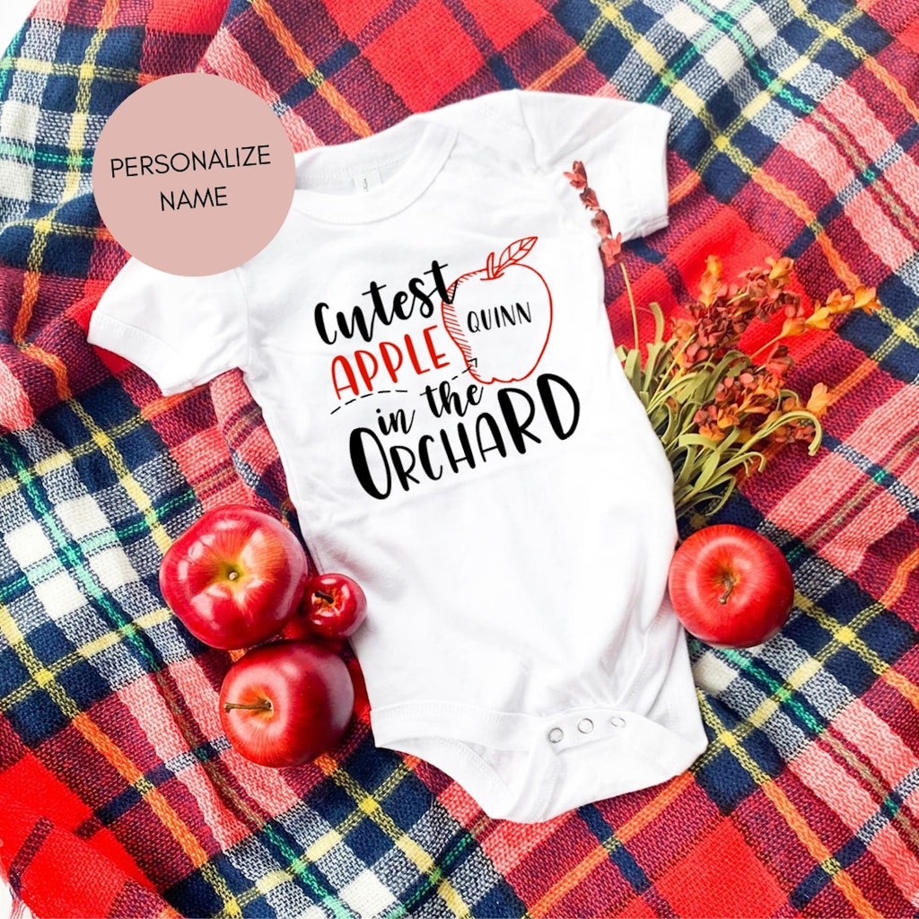Cutest Apple in the Orchard Personalized Baby Bodysuit-bodysuit-Simply September