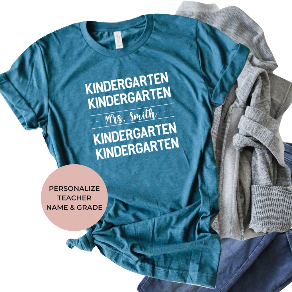 Kindergarten Teacher (Personalized)-shirt-Simply September