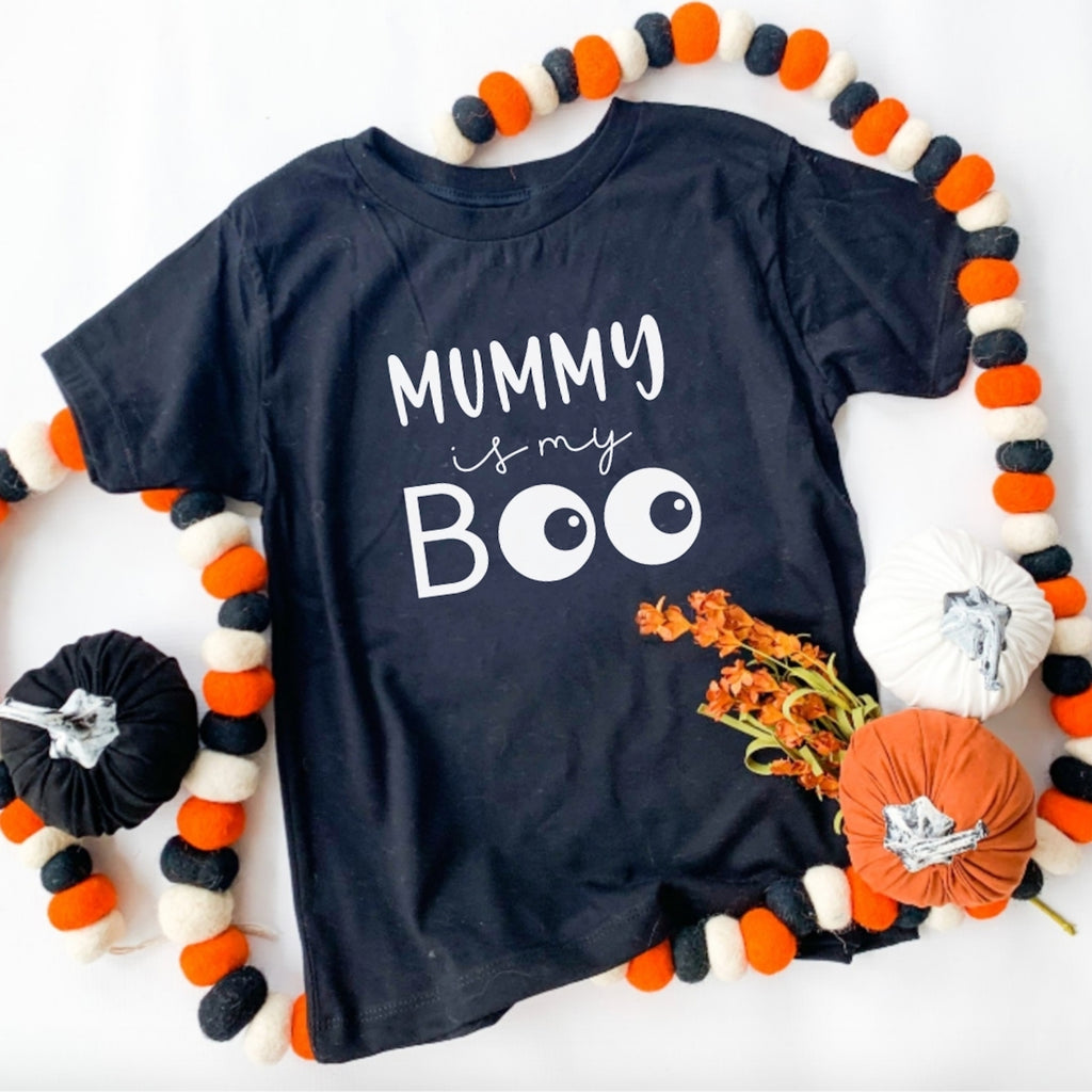 Mummy is my Boo Children's Halloween Shirt-shirt-Simply September