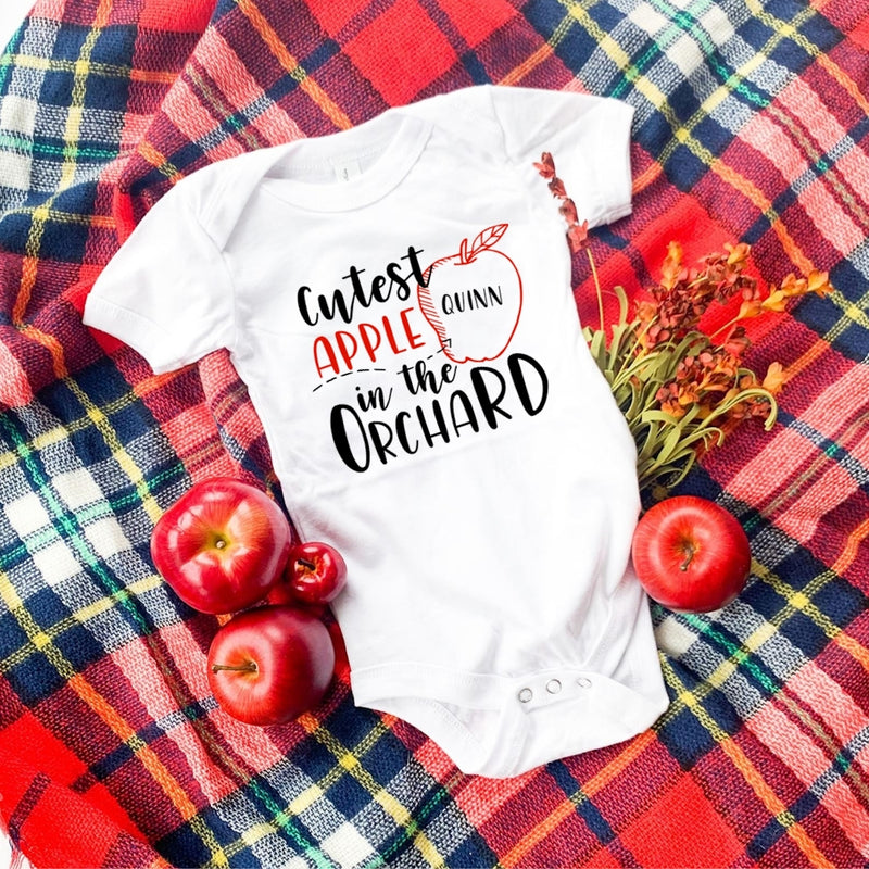 Cutest Apple in the Orchard Personalized Baby Bodysuit-bodysuit-Simply September