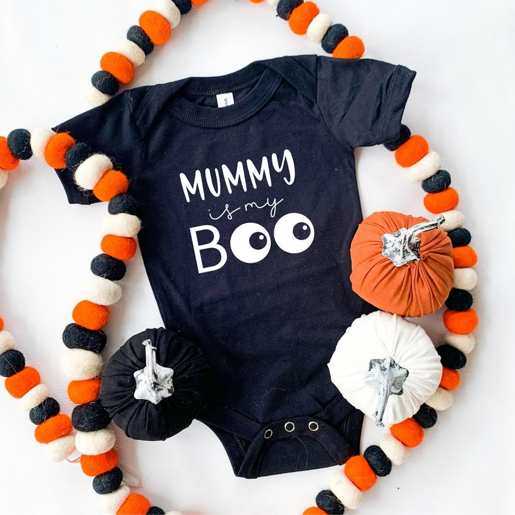 Mummy is My Boo Halloween Baby Bodysuit-bodysuit-Simply September