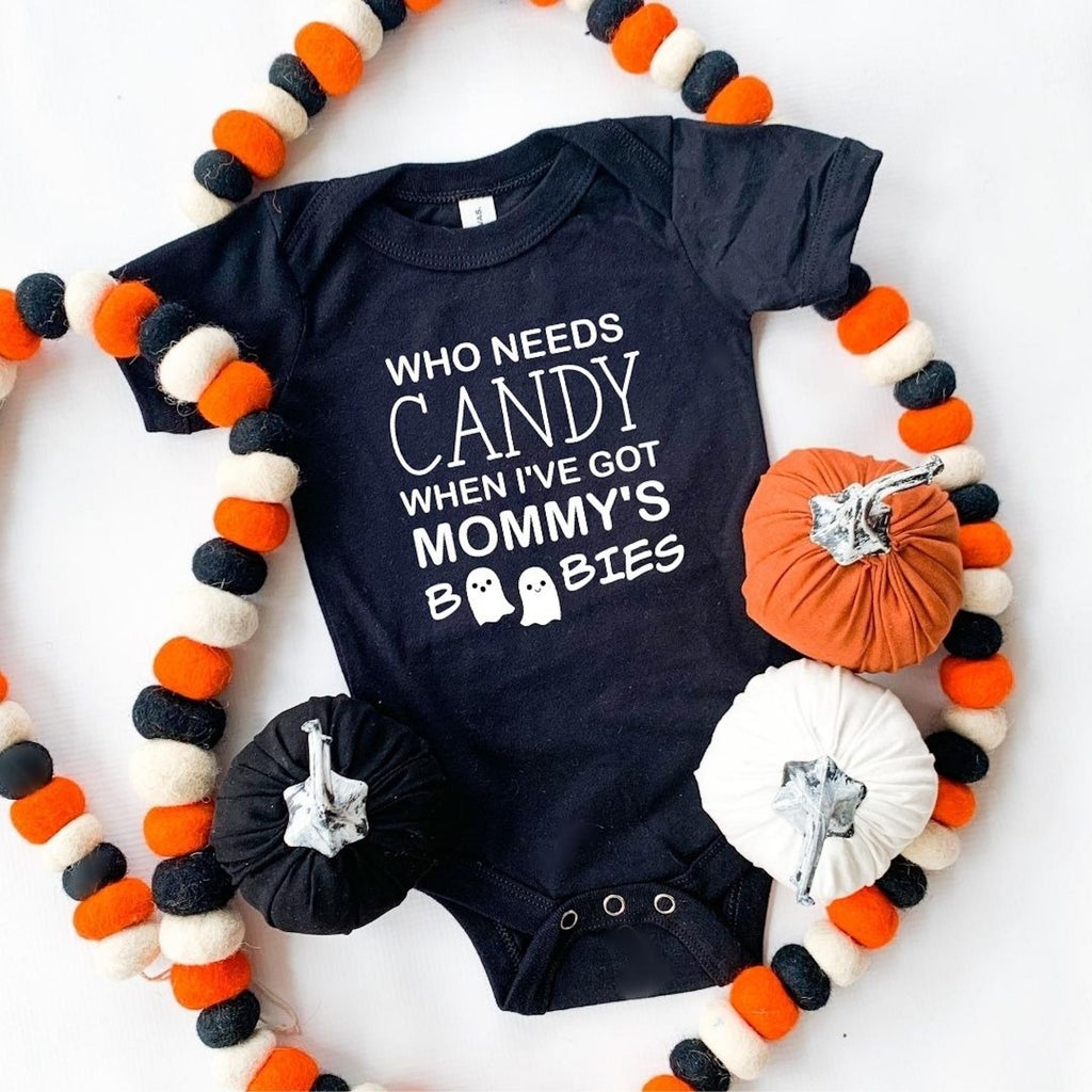 You Needs Candy When I've Got Mommy's BOObies Halloween Baby Bodysuit-bodysuit-Simply September