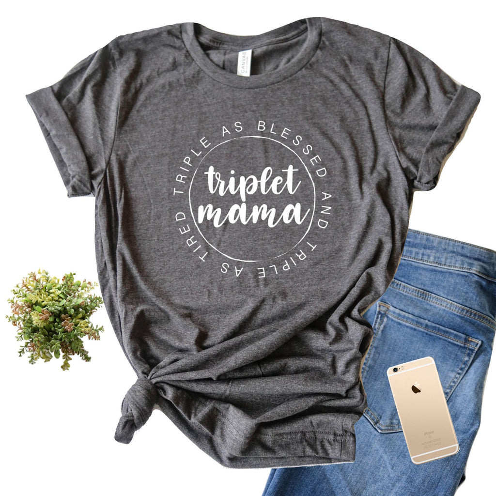Blessed Triplet Mama-shirt-Simply September