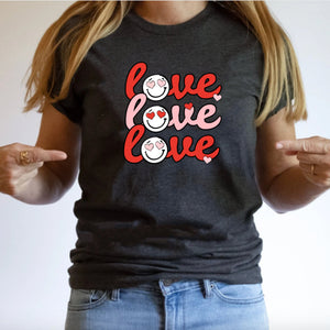 Womens Love Valentines Day Shirt for Women, Valentine Shirt, Love shirt, Smiley Face Shirt, Valentines Gift for Her, Valentine's Day Sweater