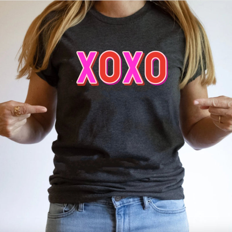 Womens XOXO Valentines Day T-Shirt for Women, Hugs and Kisses, Valentines Day Shirt, Valentines Gift for Her, XOXO Shirt, XOXO Tee
