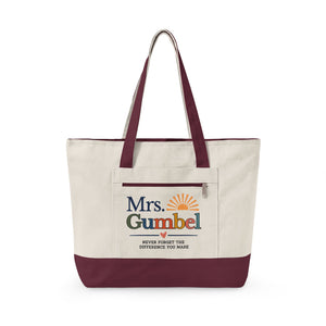 Zippered Canvas Tote