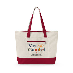 Zippered Canvas Tote