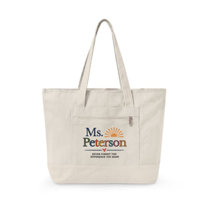 Zippered Canvas Tote