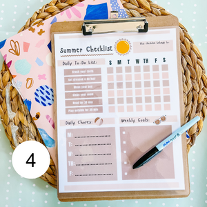 Summer Checklist for Kids (Reusable)