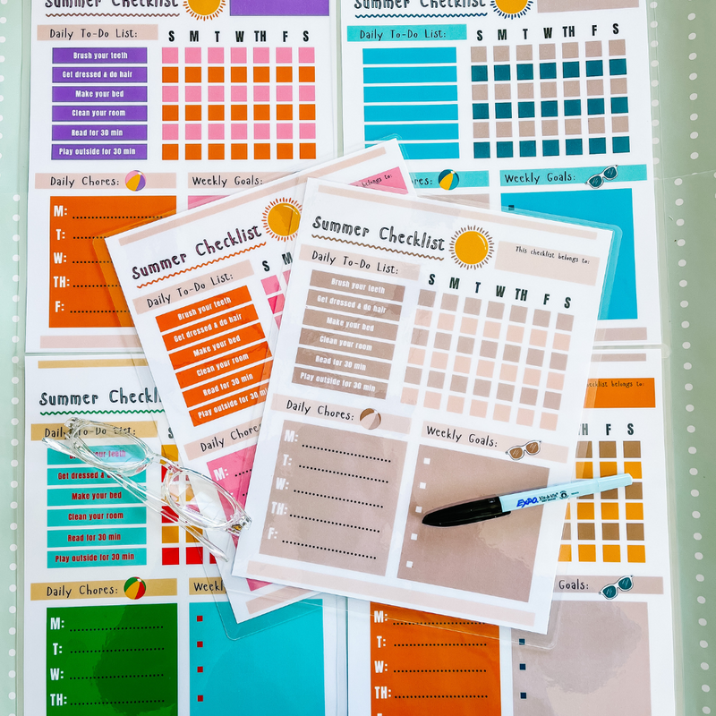 Summer Checklist for Kids (Reusable)