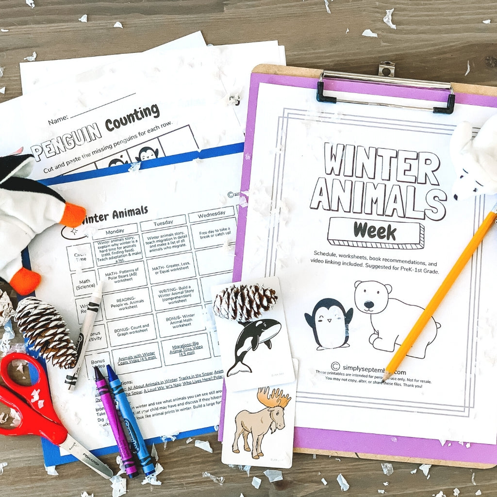 Winter Animals Week Theme-printable-Simply September