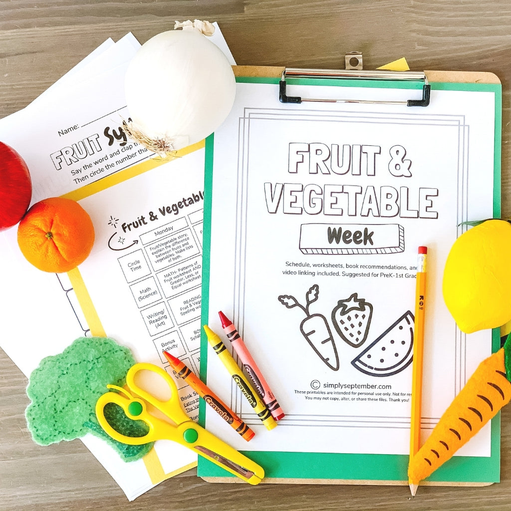 Fruits & Vegetables Week Theme-printable-Simply September