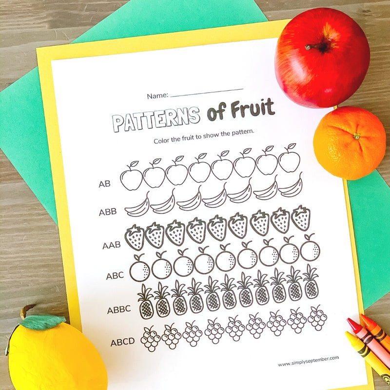 Fruits & Vegetables Week Theme-printable-Simply September