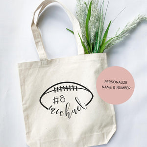 Monogrammed Football Tote Bag