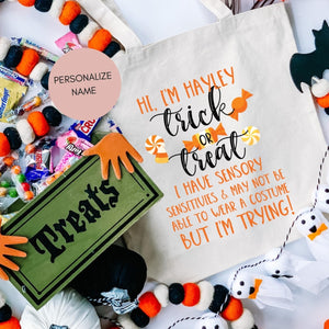 Personalized Sensory Sensitivity Trick or Treat Tote Bag-tote-Simply September