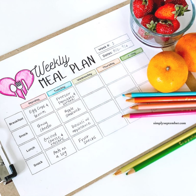 Kid's Weekly Meal Plan-printable-Simply September