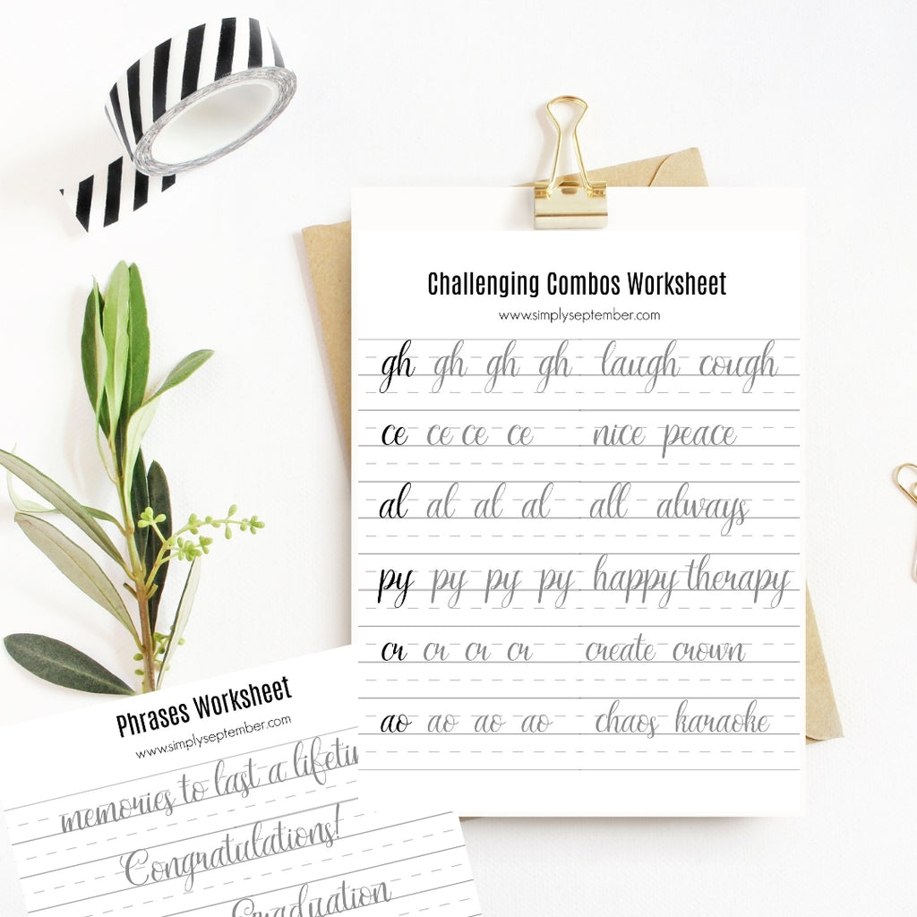 Handlettering Worksheets-printable-Simply September