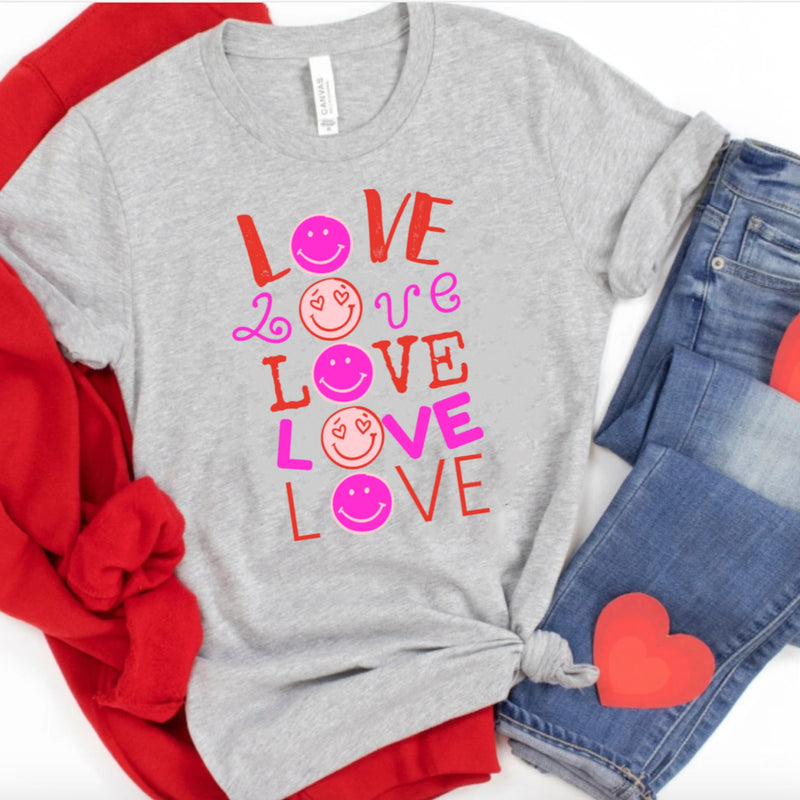 Womens Smiley Face Valentines Day Sweatshirt for Women, Valentine Shirt, Love shirt, Valentines Day Shirt, Valentines Day Gift for her