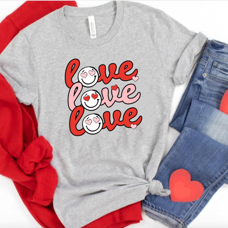 Womens Love Valentines Day Sweatshirt for Women, Valentine Shirt, Love shirt, Valentines Day Shirt, Valentines Gift for Her, Smiley Face