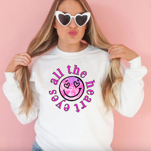 Womens All the Heart Eyes Valentines Day Shirt for Women, Valentine Shirt, Love shirt, Valentines Day Sweatshirt, Valentines Gift for her