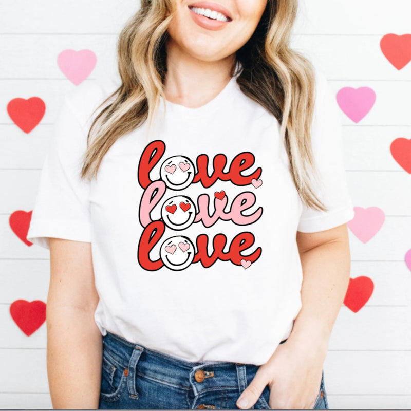 Womens Love Valentines Day Sweatshirt for Women, Valentine Shirt, Love shirt, Valentines Day Shirt, Valentines Gift for Her, Smiley Face