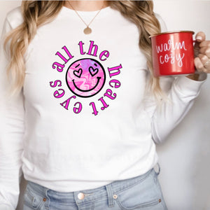 Womens All the Heart Eyes Valentines Day Sweatshirt for Women, Valentine Shirt, Love shirt, Valentines Day Shirt, Valentines Gift for her